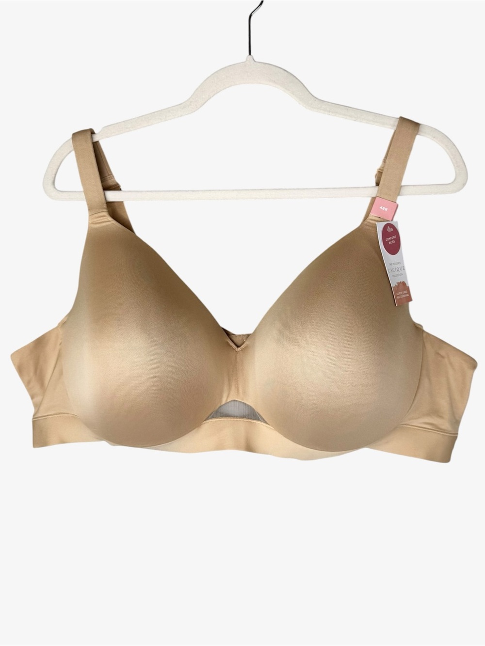 Cacique Comfort Bliss Nude T-Shirt Bra 48B Lightly Lined Full Coverage Comfy NWT